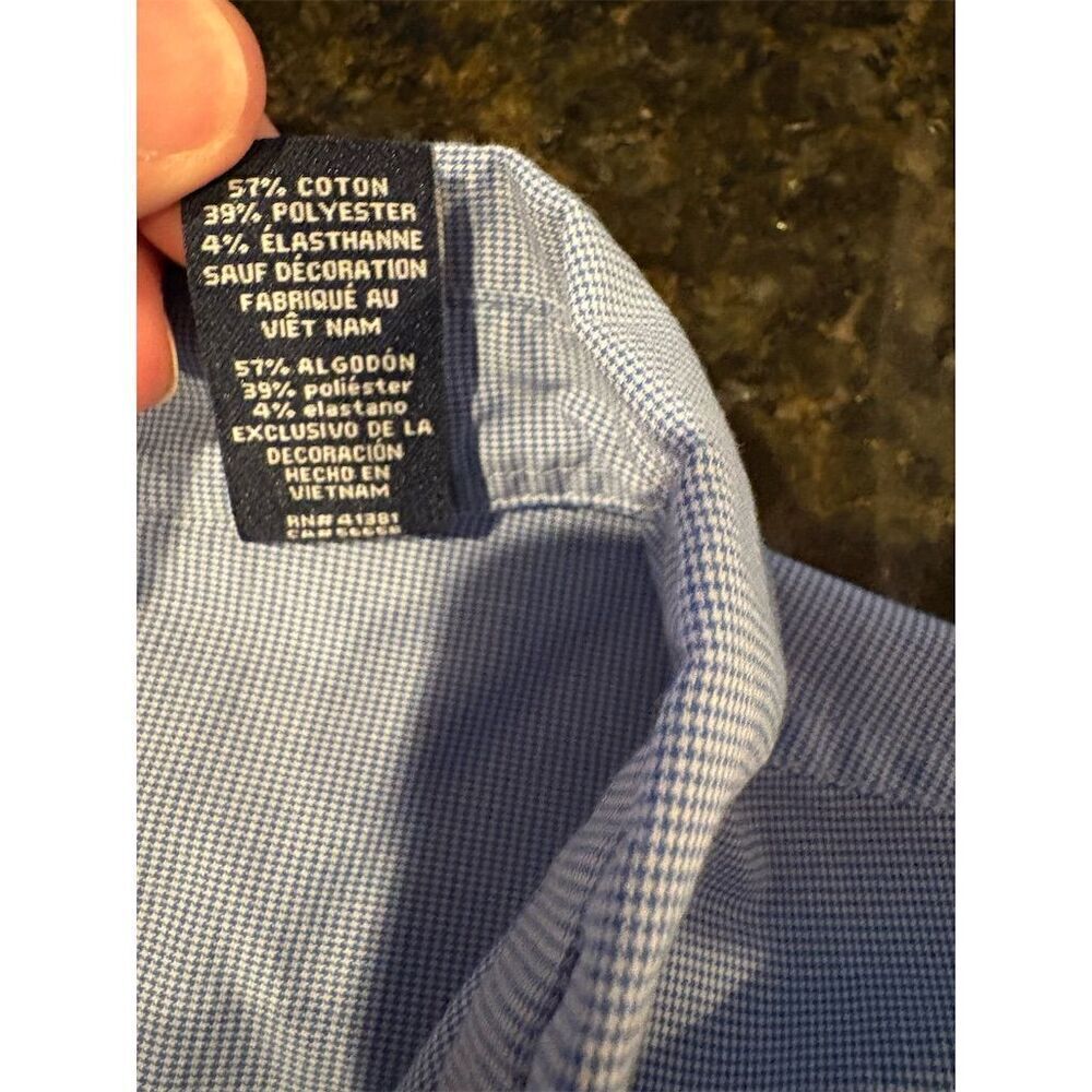 Chaps Men's L Blue  Stretch Button-Up Shirt Long Sleeve Casual - Picture 7 of 8